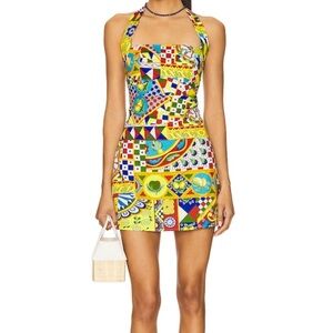 Seven Wonders Aera Mini Halter Dress in Phaedra Print Women's Size Medium